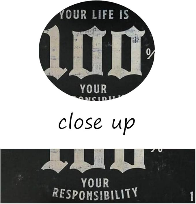 Inspirational Office Art Works Your Life is 100% Your Responsibility Positive Quotes Wall Art Motivational Framed Posters Prints HD Print for Living Room Bedroom Wall Decor Easy to Hang-32"Wx16"H