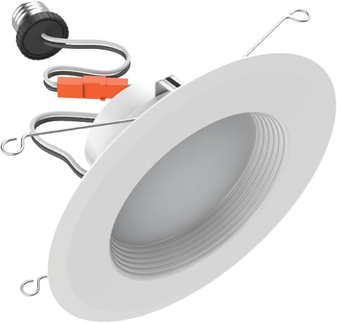 GE Ultra Bright LED Recessed Downlight Fixture, RS6 Indoor Floodlight, 6-Inch, Multiple Color Temperatures, 150 Watt Replacement (4 Pack)