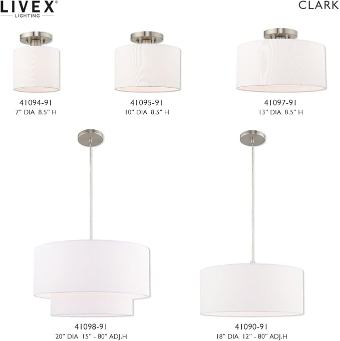 Livex Lighting 1 Lt Brushed Nickel Ceiling Mount