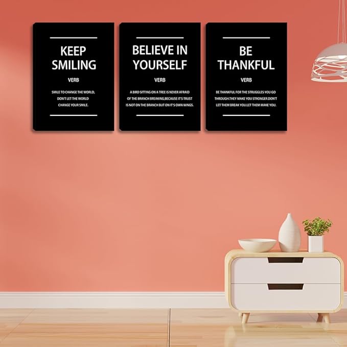 Modern Motivational Affirmation Wall Art Inspirational Encourage Canvas Poster Prints Office Wall Decor Art Prints Pictures Painting Framed Ready to Hang for Living Room Bedroom (36" Wx16 H)