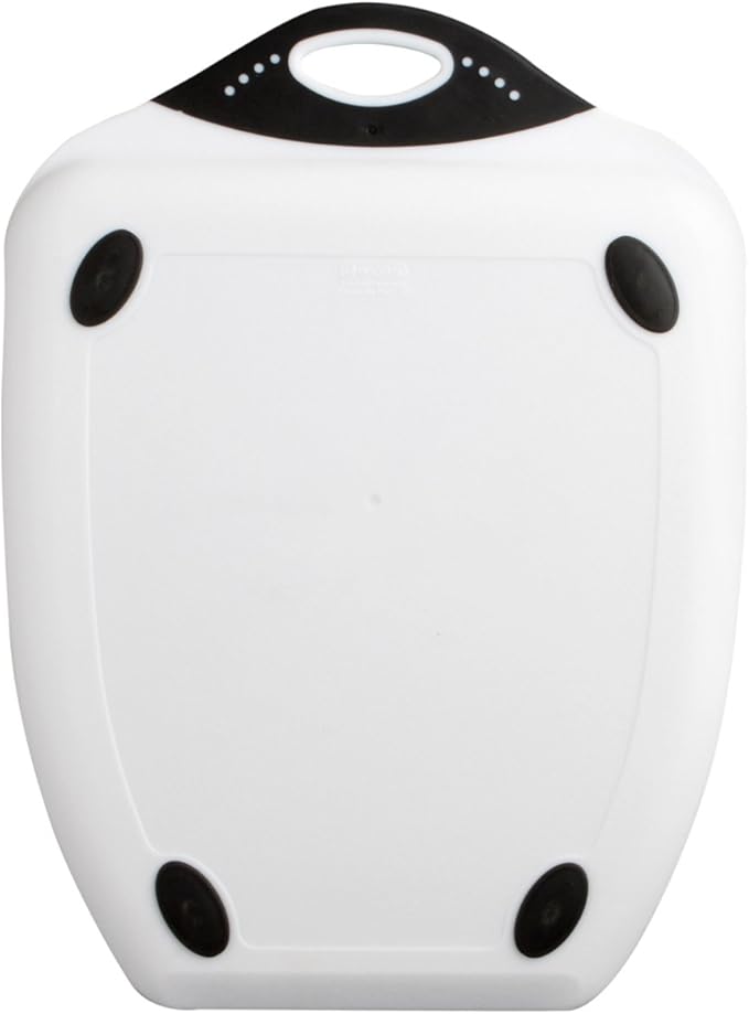 Dexas Chop & Scoop Cutting Board, 11 by 15 inches, White with Black Handle