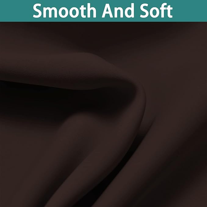 Yakamok Blackout Curtains 96 Inches Long,Blackout Curtain Panels for Bedroom, 2 Thick Layers Grommet Top Thermal Insulated Drapes with Black Liner for Living Room(52Wx96L, Chocolate Brown, 2 Panels)