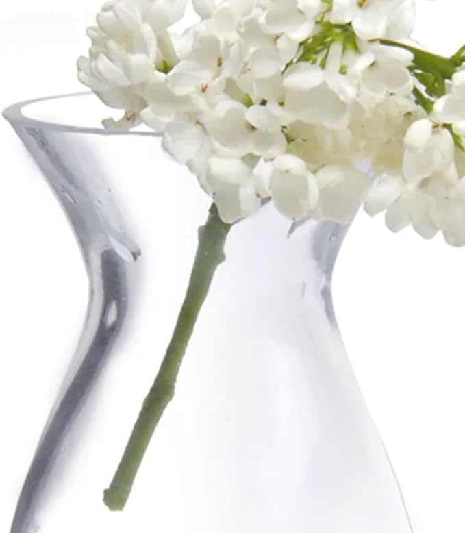 CHIVE ‘George’ Glass Bottle Flower Vases — Set of 6 — Small, Elegant Clear Glass Bud Vases — Bulk Pack for Home Decor & Table Centerpieces — Shape 2 (Oval, 5" Tall, 2.5" Wide)