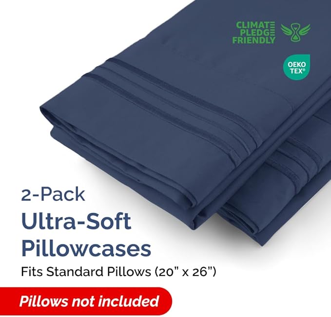 New Pillow Cases, Standard, Navy Blue