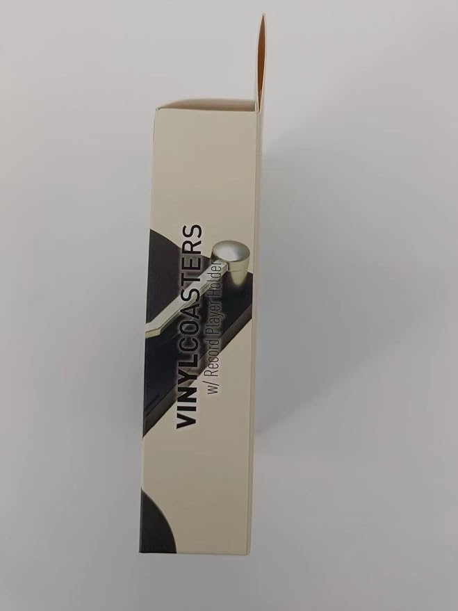 Valdivia Vinyl Record Coasters for Drinks with Records Player, Retro Album Coasters Set of 6, Funny New Home Decor for Housewarming Gifts, Music Lovers Presents, Cool Apartments Decoration Gifts Ideas