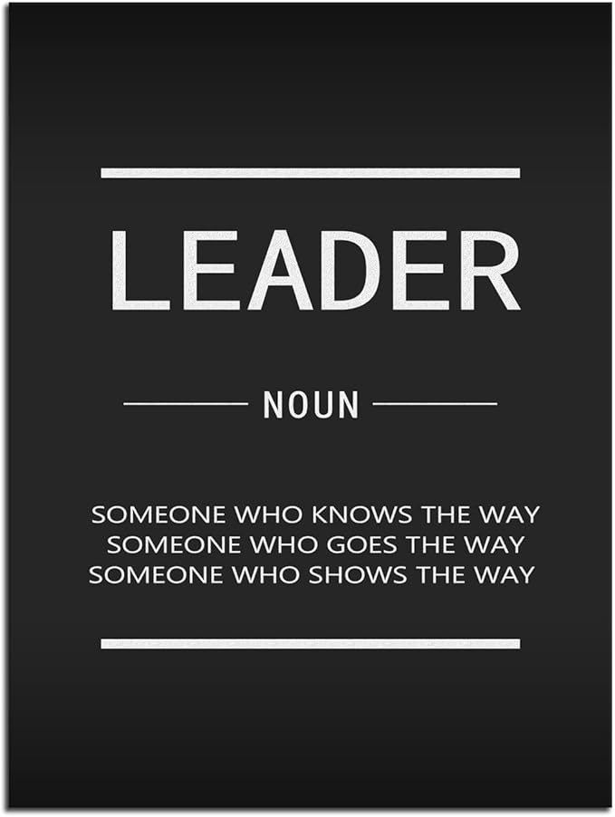 Canvas Wall Art Inspirational Leader Noun Painting Poster Office Decoration Inspiring Entrepreneur Positive Quotes Inspiration Picture Print Wooden Frame Artwork Ready to Hang[30″W X 40″H]