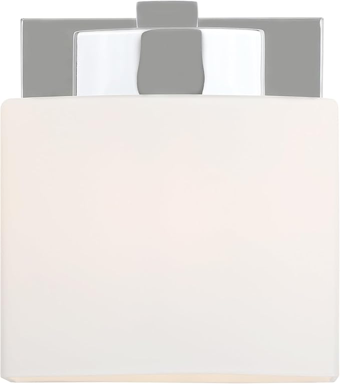 Design House Dove Creek Wall Light Sconce – Dimmable with Frosted Glass for Hallway, Bathroom, Foyer, Bedroom – Polished Chrome, 589663