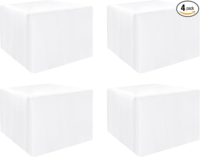 HolidayIdeas Card Table Covers Fitted Square 34x34 Inch, Wrinkle Resistant Washable Small Square Tablecloth 3 Ft for Folding Table, White, Set of 4