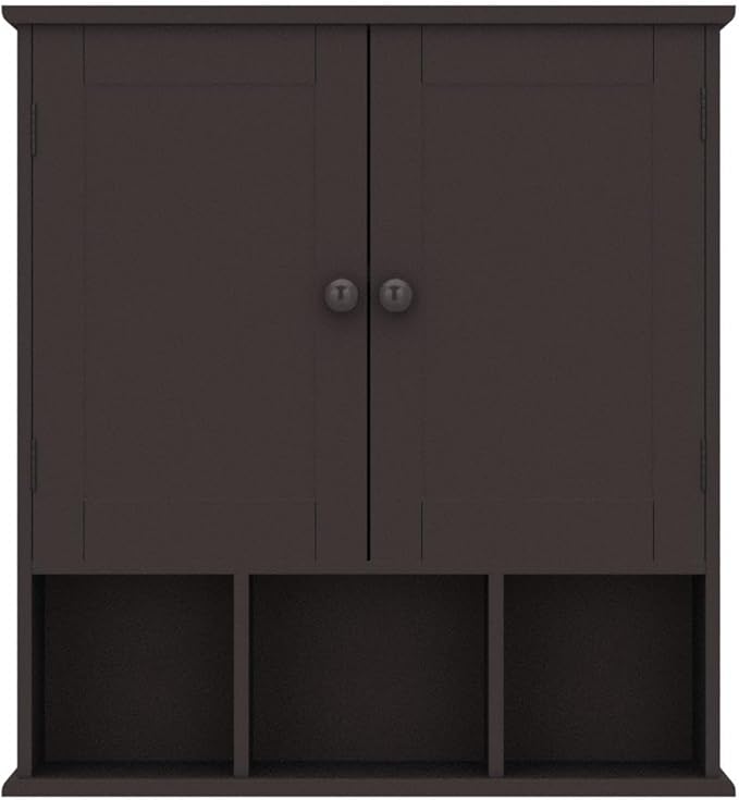 TaoHFE Medicine Cabinets,Bathroom Wall Cabinet with 2 Door Adjustable Shelves,Over The Toilet Storage Cabinet,Brown Bathroom Cabinet Wall Mounted,Bathroom Cabinet for Laundry Room Kitchen