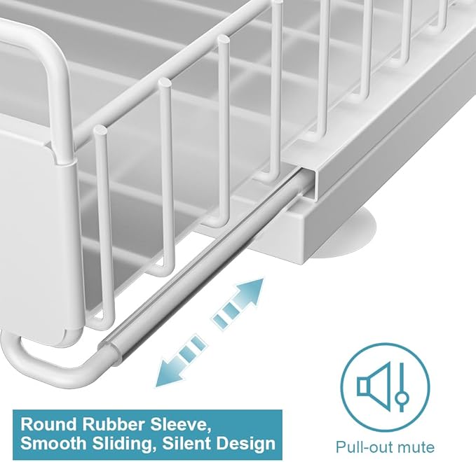 Under Sink Organizer Kitchen, Pull Out Cabinet Organizer 2 Tier Slide Out Sink Shelf Cabinet Storage Shelves, Under Sink Storage for Kitchen Bathroom Cabinet, White, 1 Pack