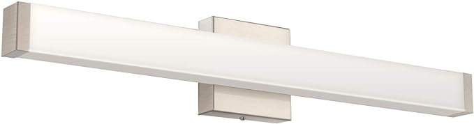 Bathroom Vanity Light Brushed Nickel Square LED 24 inch 14W Dimmable 4000K Natural White Light Wall Bar Lighting Fixtures Over Mirror