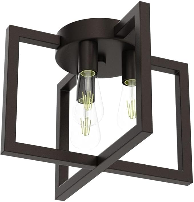 ZGLAOJT 3-Lights Ceiling Light Fixture,Industrial Black Semi Flush Mount Chandelier,Ceiling Lighting for Kitchen Living Room Bedroom Farmhouse Hallway Foyer