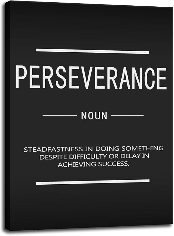 Perseverance Entrepreneur Inspirational Quotes Canvas Wall Art Inspirational Posters Inspirational Quotes Printed Works Artwork Holiday Gifts Office Home Decor Ready to Hang[30″W X 40′'H]