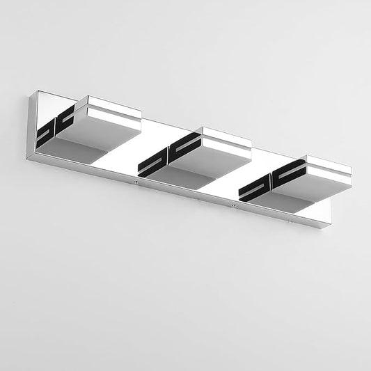 SineRise LED Modern Bathroom Vanity Light Fixtures (3-Light, 24-Inch), Chrome Modern Acrylic Bathroom Wall Lighting Fixtures Over Mirror (Cool White 6000K)