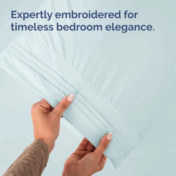 New Pillow Cases, King Standard, Ice Blue