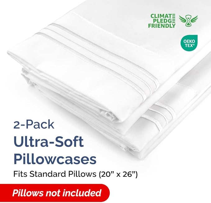 New Pillow Cases, Standard, White