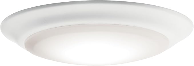 Kichler Gen I LED Downlight in White, 7.5" Ceiling Flush Mount Interior Dimmable Light, 3000K, (7.5" x 1.5"), 43846WHLED30