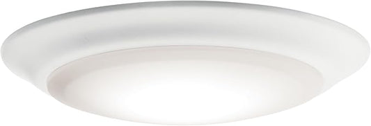 Kichler Gen I LED Downlight in White, 7.5" Ceiling Flush Mount Interior Dimmable Light, 3000K, (7.5" x 1.5"), 43846WHLED30