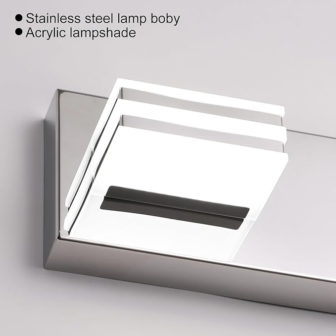 LED Vanity Lighting 30W Lights for Mirror 5 Light Bath Wall Lamps 34 Inch Bathroom Sink Lights over Vanity Modern Long Bath Lights Bars Chrome Wall Sconces Light for Bathroom Restroom 6000K