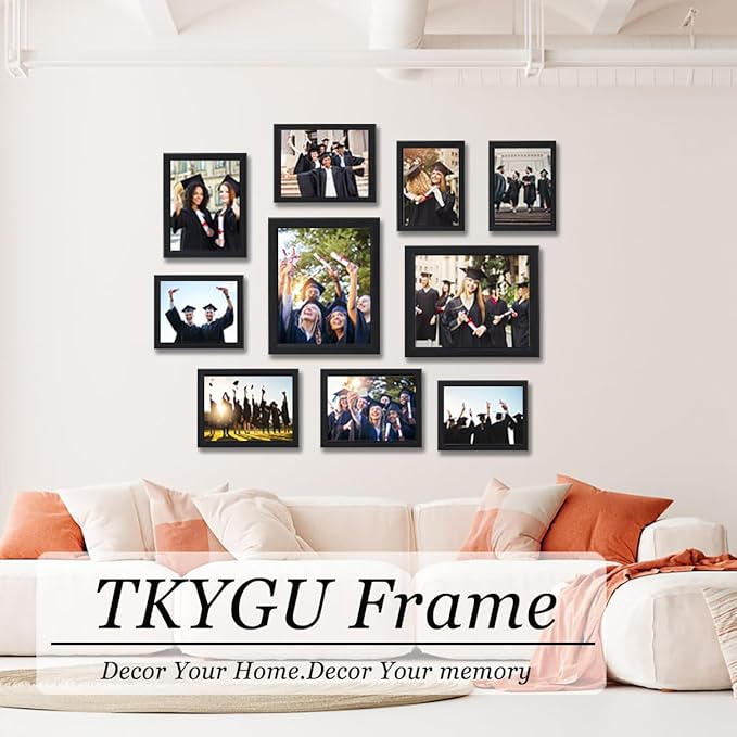 4x6 Picture Frame Set of 3, Made of Real Glass for 4x6 Wooden Frames Black, Wall and Tabletop Display Photo Frame for Home Décor Gallery Family Wedding Memorial Pic Frame Gift