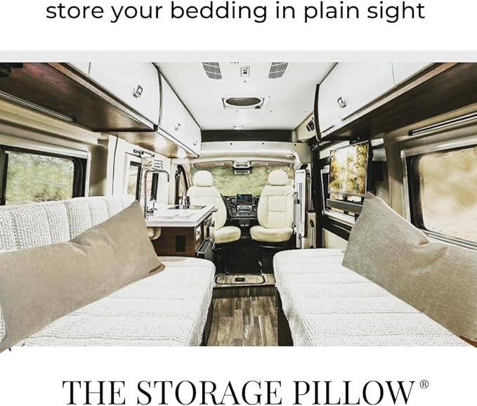 THE STORAGE PILLOW XL zippered storage Pillowcase FILL w Clothes Bedding Blankets to maximize Space - RV Camper Dorm Tiny Home Boat Inside Organization Ideas Accessories - Small Space Storage Solution