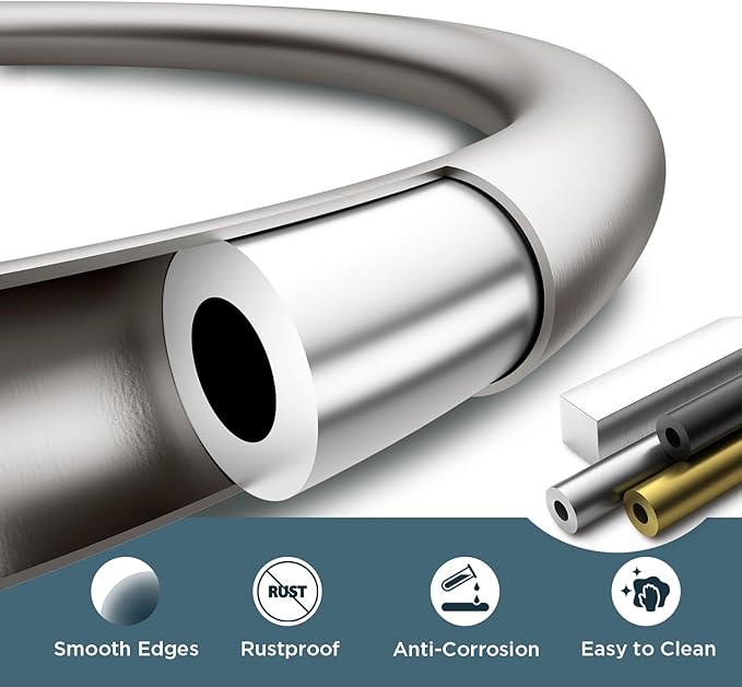 FORIOUS Toilet Paper Holder Wall Mount, SUS304 Stainless Steel Double Post Pivoting Tissue Roll Holder and Hand Towel Ring Set for Bathroom, RV, Bathroom Hardware Accessories Set, Brushed Nickel