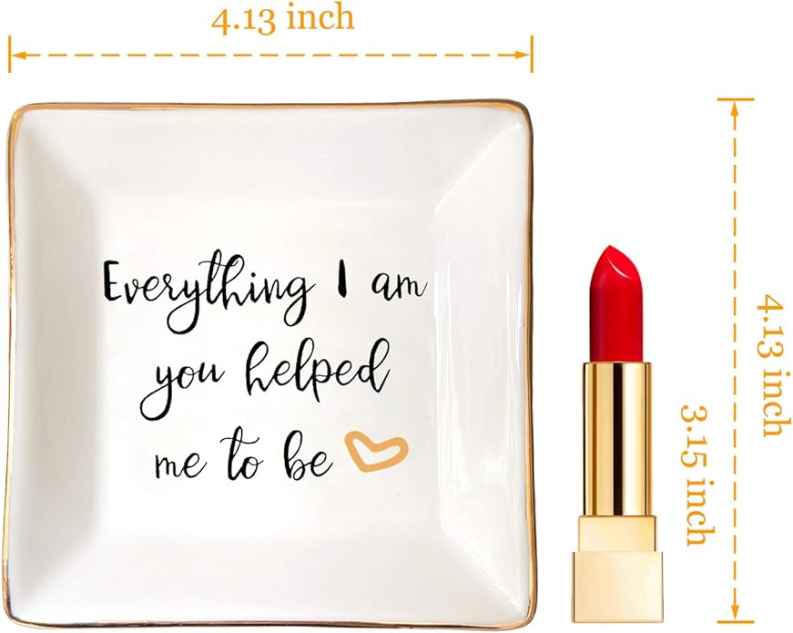 HOME SMILE Ceramic Ring Dish Jewelry Tray for Mom Sister Friends