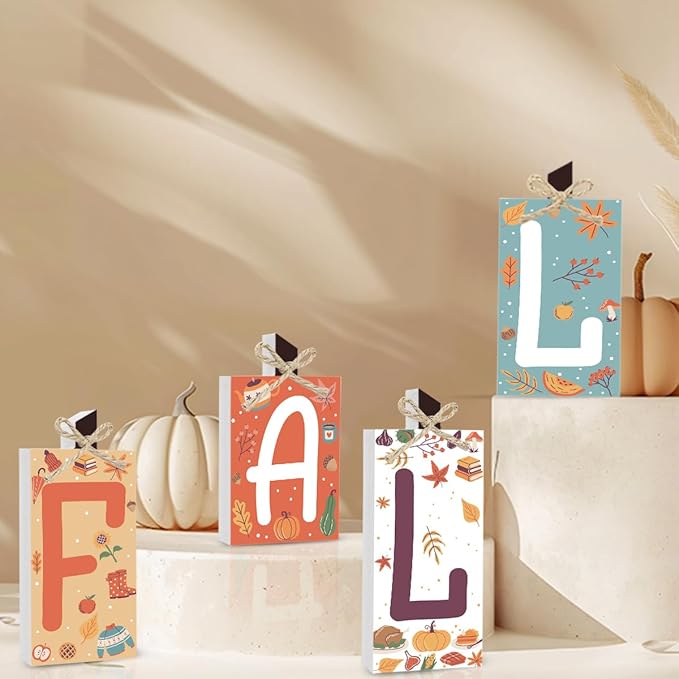 Fall Decorations for Home Thanksgiving Decorations Indoor Autumn Decor Sign Fall Gifts for Women Men Polka Dots Pumpkin Fall Centerpieces for Dining Table Farmhouse Kitchen Bathroom Bedroom Office