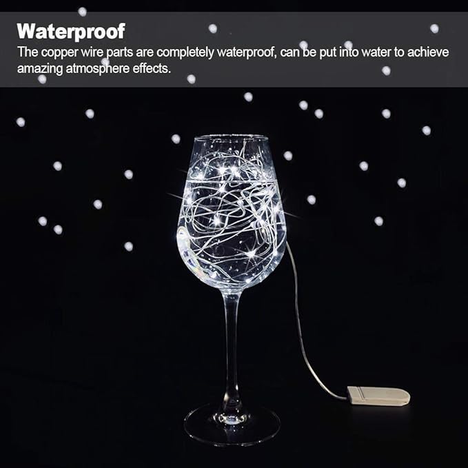 MUMUXI 48 Pack 7.2ft Fairy Lights Battery Operated, 20 Micro LED Mini Waterproof String Lights Silver Wire Firefly Starry for DIY Wedding Party Mason Jars Crafts Holiday Decoration, Cool White