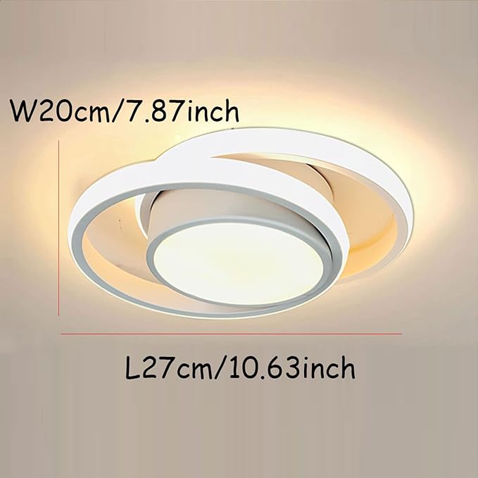 CANEOE Modern Led Ceiling Lights, Small Led Close to Ceiling Light Fixture,32W Round LED Ceiling Lamp for Bedroom Hallway Aisle Corridor Light Lighting (Warm White,3000K)