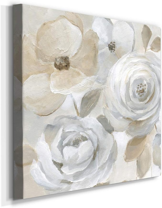 Wexford Home Premium Gallery Wrapped Canvas Flower Multicolor Wall Art Abstract Floral Romance Modern Pictures Print for Home Office Ready to Hang Soft Symphony 24x24