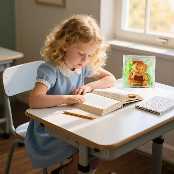 Cute Wooden Bear Figurine – Carved Hollow Love Bear Statue in Acrylic Display Box, Romantic Couples Gift for Anniversary, Valentine’s Day, Birthday, Unique Home & Office Shelf Decor