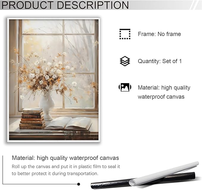 Fall Decor Canvas Print Posters Vintage Light Academia Wall Art Autumn Painting Cozy Fall Autumn Leaves Home Decor 12x16 Unframed