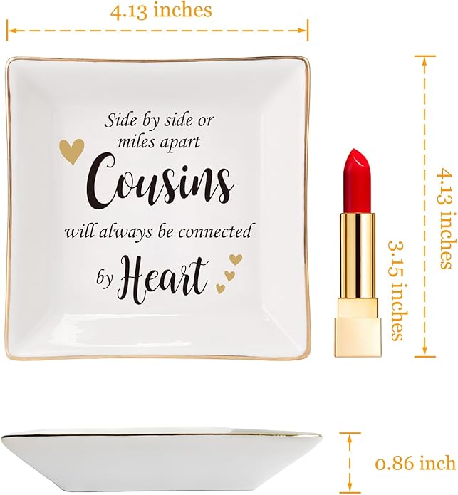 HOME SMILE Ceramic Ring Dish Jewelry Tray for Mom Sister Friends