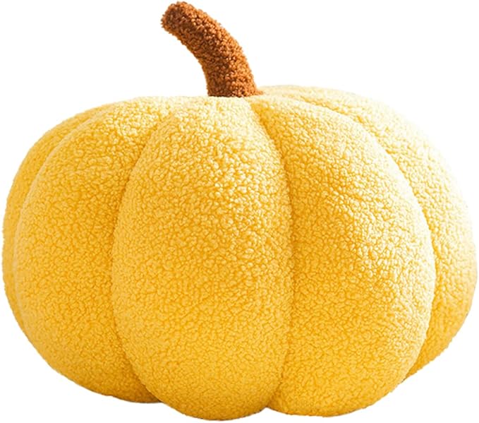 3D simulated pumpkin pillow plush pillow sofa cushion (7.8inch, Yellow)