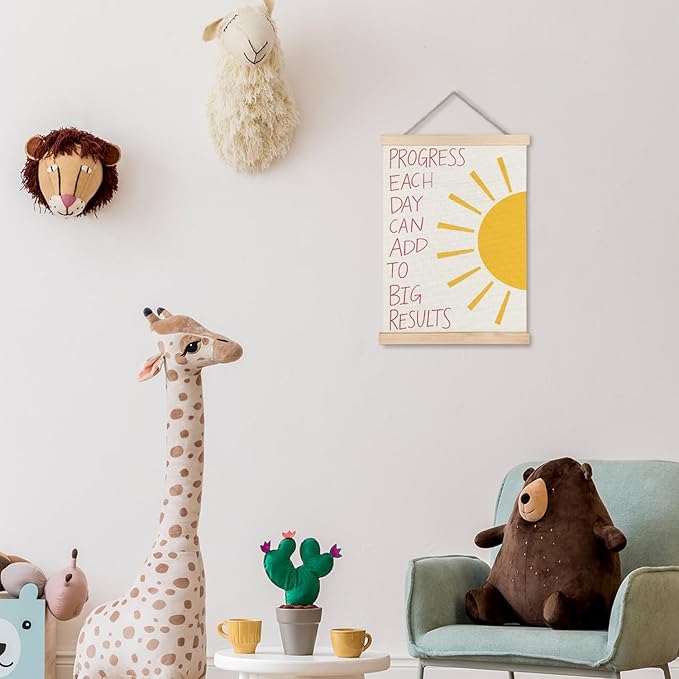 Supwhd Nursery Positive Affirmations Wall Decor, Inspirational Add Up to Big Results Office Wall Art, Motivational Quotes Wall Art for Office Classroom Home, 12x16