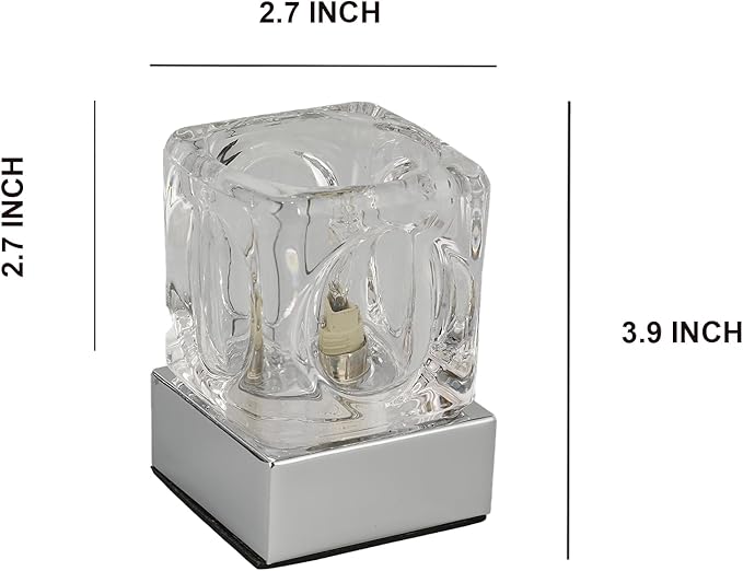 Mini Touch Crystal Table Lamp, 4 x4 x 2.7 Inch Accent Desk Lamp Bedroom Night Light