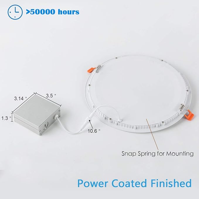 4Pack 11 Inch Ultra Thin LED Recessed Ceiling Light with Junction Box, 6000K Daylight, 24W 110V Eqv,Recessed Lighting, Slim No Dimmable Can-Killer Downlight,Canless Lights 2150LM High CRI80+