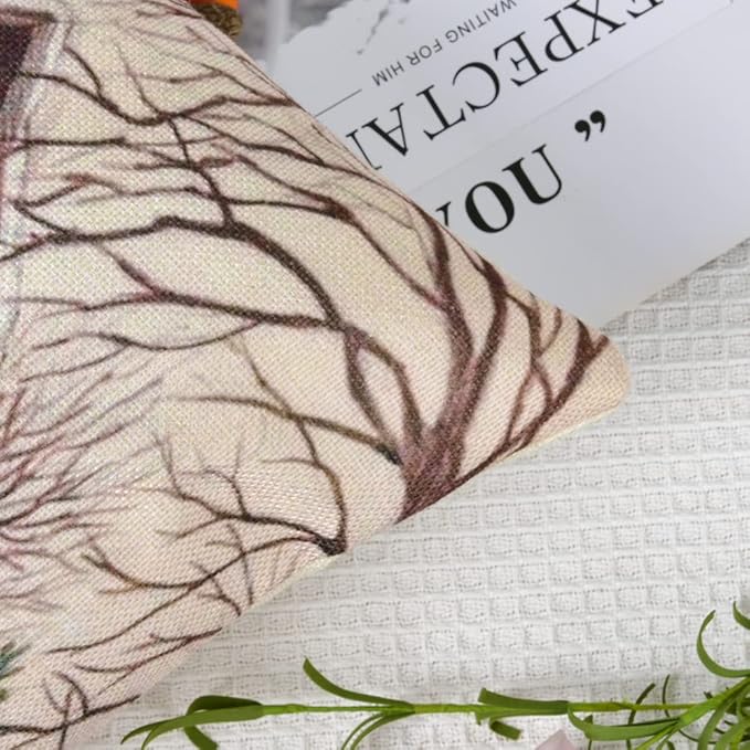 Hlonon Christmas Decorations Christmas Pillow Covers 16 x 16 Inches Set of 4 - Xmas Series Cushion Pillow Cover Custom Zippered Square Pillowcase