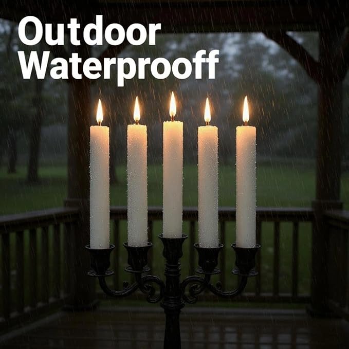 VENTA Set of 6 (10-Inch) Flameless Taper Candles with Remote | Realistic Flickering LED Dinner Candles with Timer | Perfect for Table Centerpieces, Weddings & Holiday Decor (Ivory)