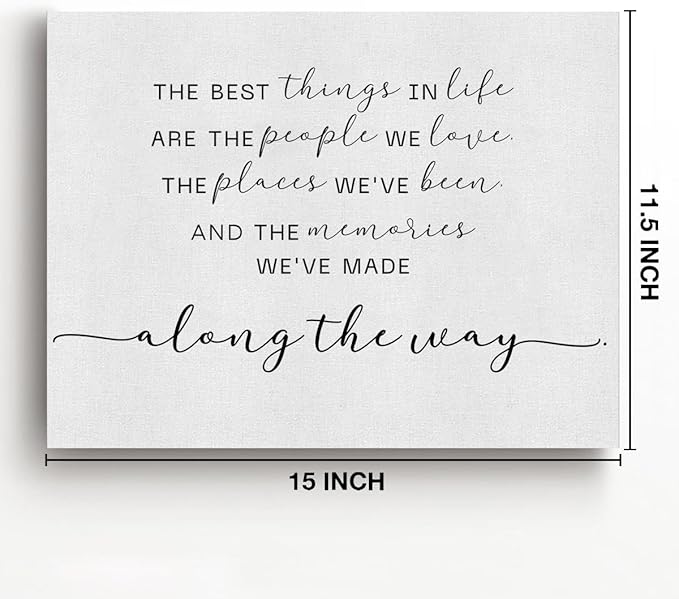 Inspirational Canvas Wall Art the Best Things in Life Canvas Print Framed Motivational Painting Artwork Ready to Hang Home Wall Decor 15x11.5 Inches
