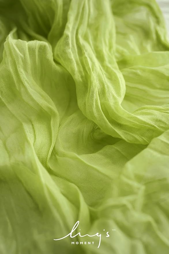 Ling's moment 14Ft Light Green Cheesecloth Table Runner Lily of The Valley Lime Green Tablecloth Sage Table Runners for Wedding Celebrations for Baby Shower Decorations