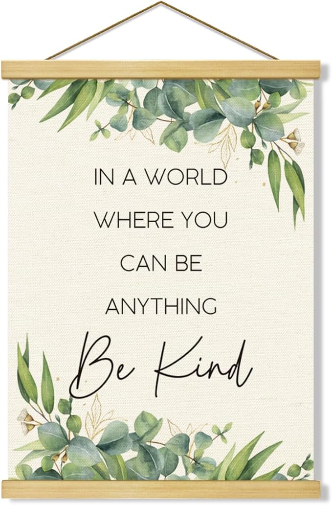 Inspirational Canvas Poster, Canvas Posters Wood Hanger, Success Motivational Poster Quotes Wall Decor, Positive Mindset Posters, Home Office Decor, Encouragement Gift for Women Men Friends