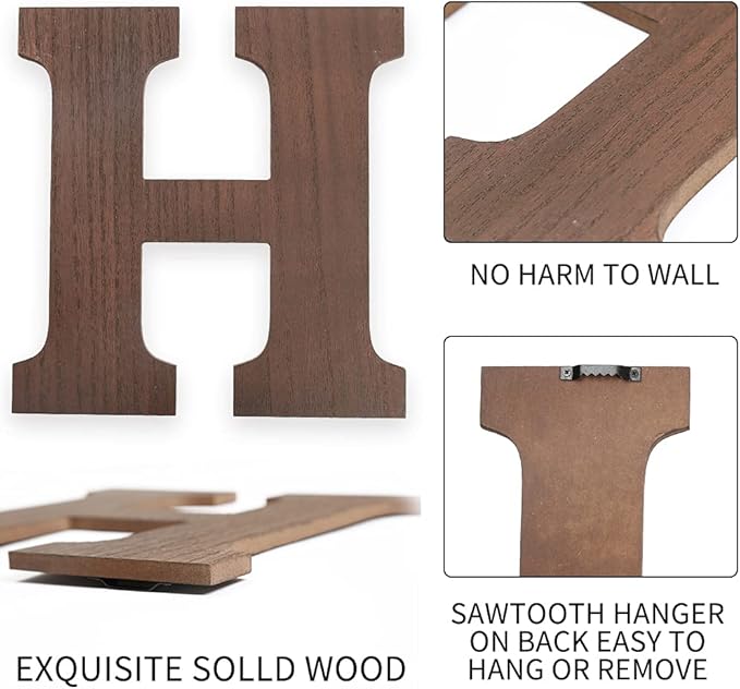 Wooden Home Sign Wall Hanging Decor - Wood Home Letters for Wall Art with Artificial Eucalyptus Wreath Rustic Home Decor Farmhouse, Wall Decor for Living Room Kitchen Housewarming Gift (Brown)