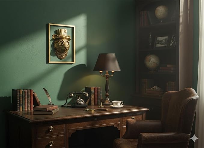 Animal Heads Wall Decor (Includes Metal Frame) Resin Animals Sculptures Head Wall Hanging Decoration Gold vintage Wall Sculpture for Living Room Bedroom Office(Panda)