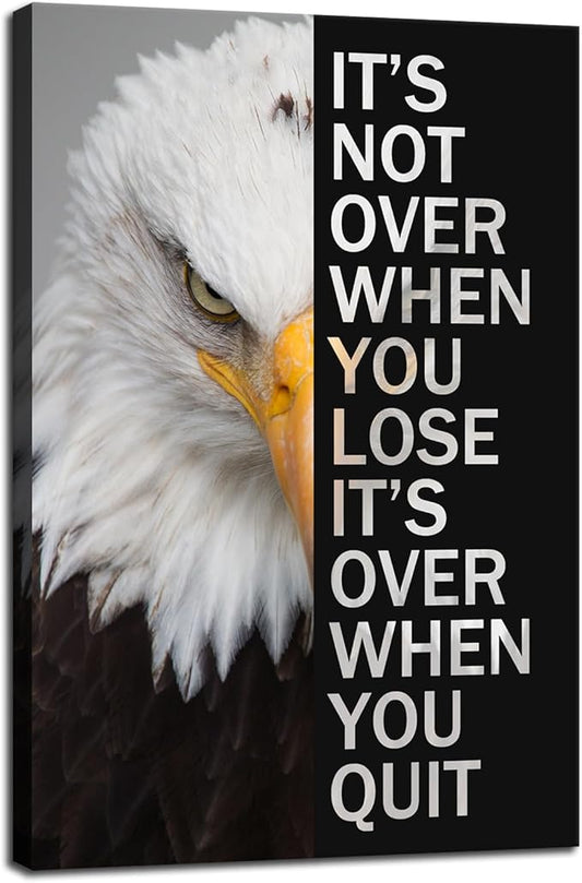 Inspirational Canvas Wall Art Eagle Motivational Painting Poster Inspirational Entrepreneur Quotes Quote Print Artwork Office Home Decor Living Room Framed Ready to Hang[24''W x 36''H]