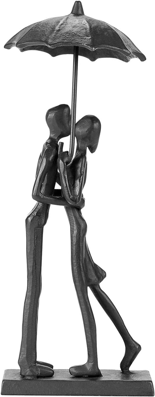 Handcrafted Iron Sculpture - Metal Ornament Couple Figurine Romantic Art Iron Statue,Abstract Modern Accents,Figurines Home Decor