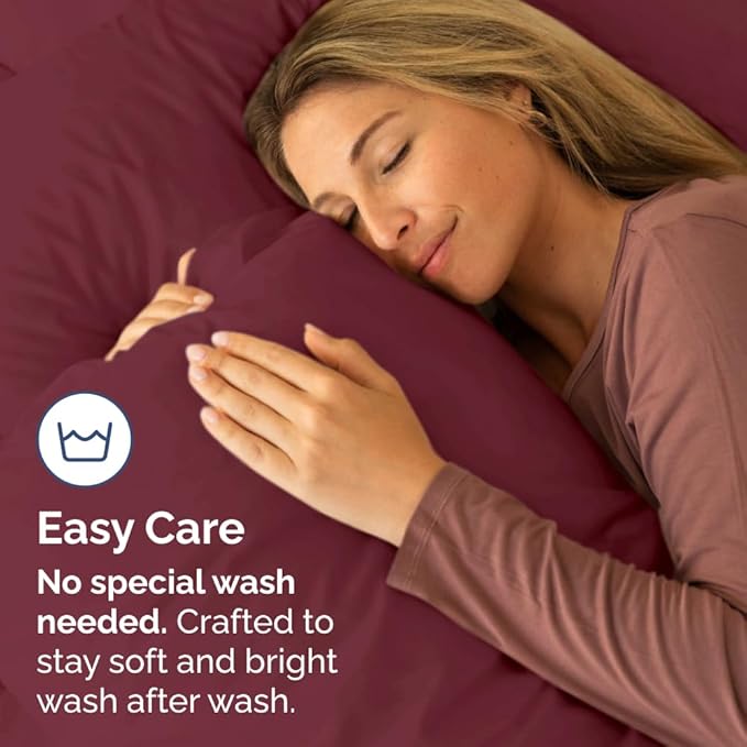 King Pillow Cases Set of 2 - Ultra Soft Hotel Quality Pillowcase Covers - Comfy, Cozy & Wrinkle Free - Shrinkage, Stain and Fade Resistant - Machine Washable Pillow Protectors - 2 Piece Set - Burgundy