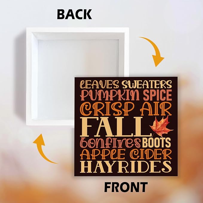 Fall Wood Sign, Maple Leaves Decors, Autumn Artwork Decor for Home Office, Desk Decor Art, Autumn Thanksgiving Wooden Decors, Decorative Fall Signs, Rustic Wood Signs A17