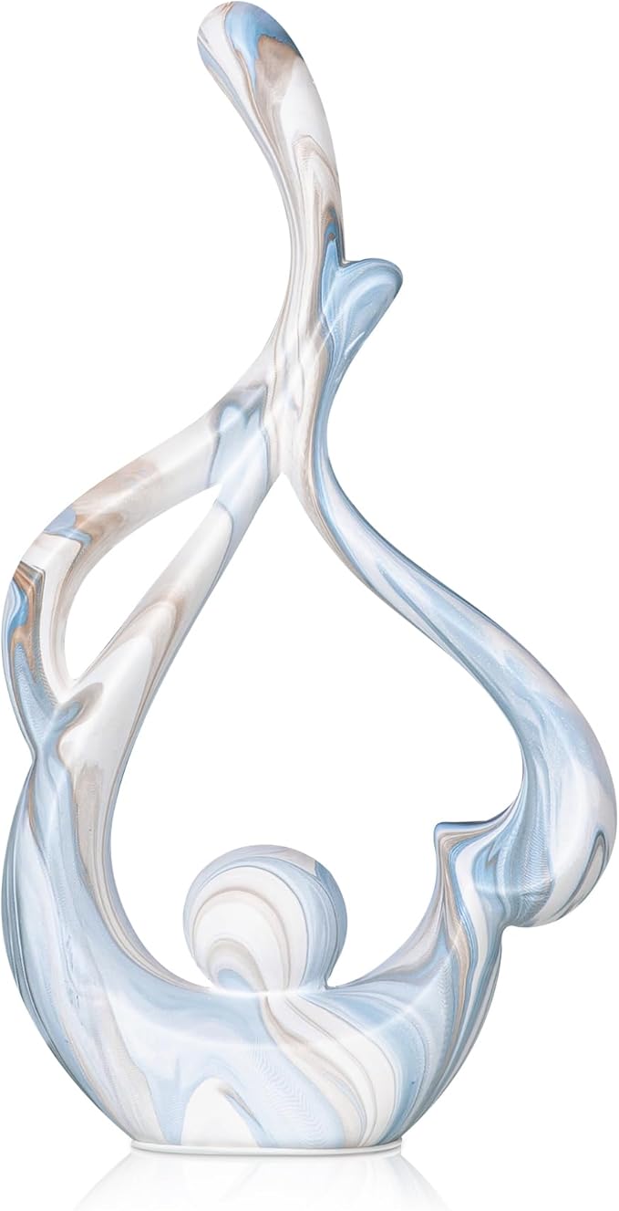 Blue Statue Decor for Living Room, Modern Sculptures Home Decor Accents, Absrtact Decor Art Statue Table Top Decorations, Shelf Decor Table Centerpieces for Dining Room